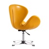 Manhattan Comfort Raspberry Faux Leather Adjustable Swivel Chair in Yellow and Polished Chrome AC038-YL